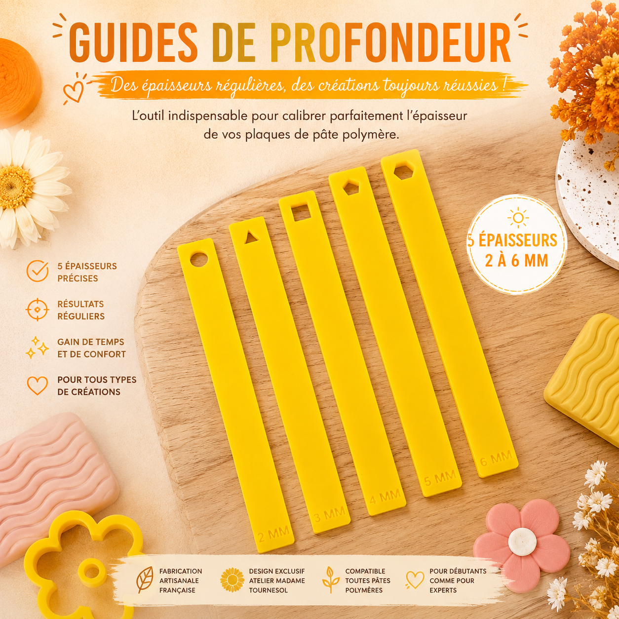 Guides de profondeur - lot de 5 paires