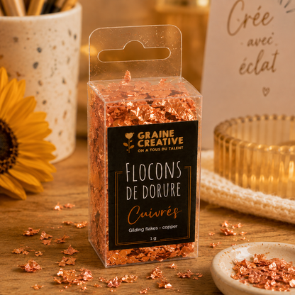 Flocons de dorure – Doré, argenté & cuivré
