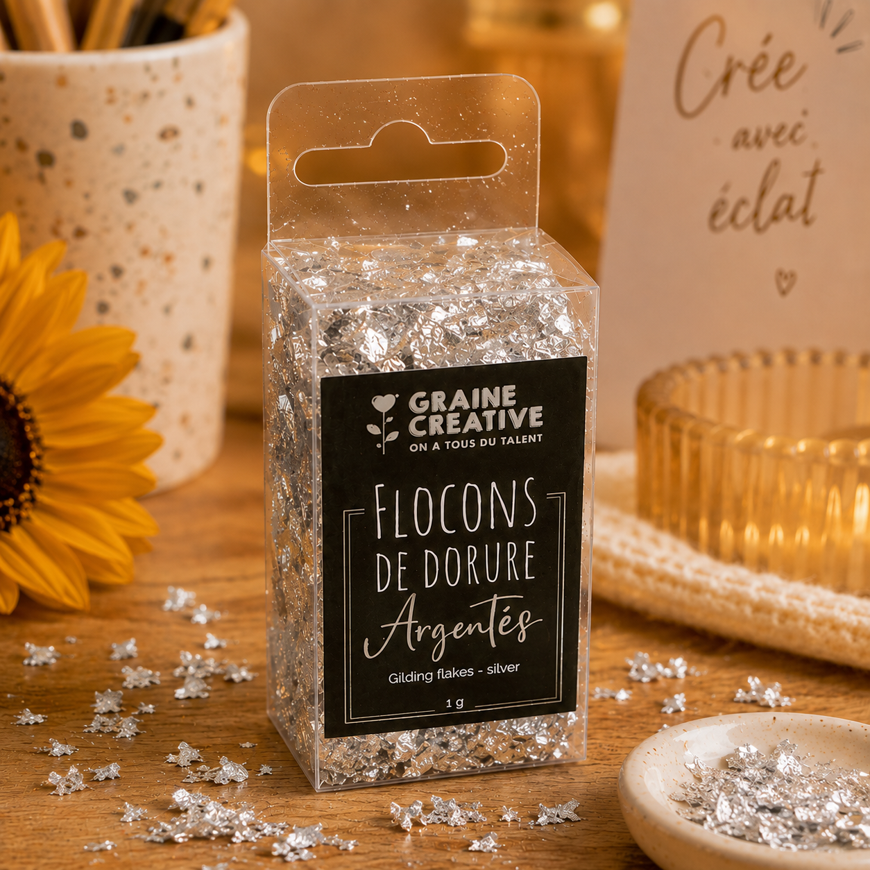 Flocons de dorure – Doré, argenté & cuivré