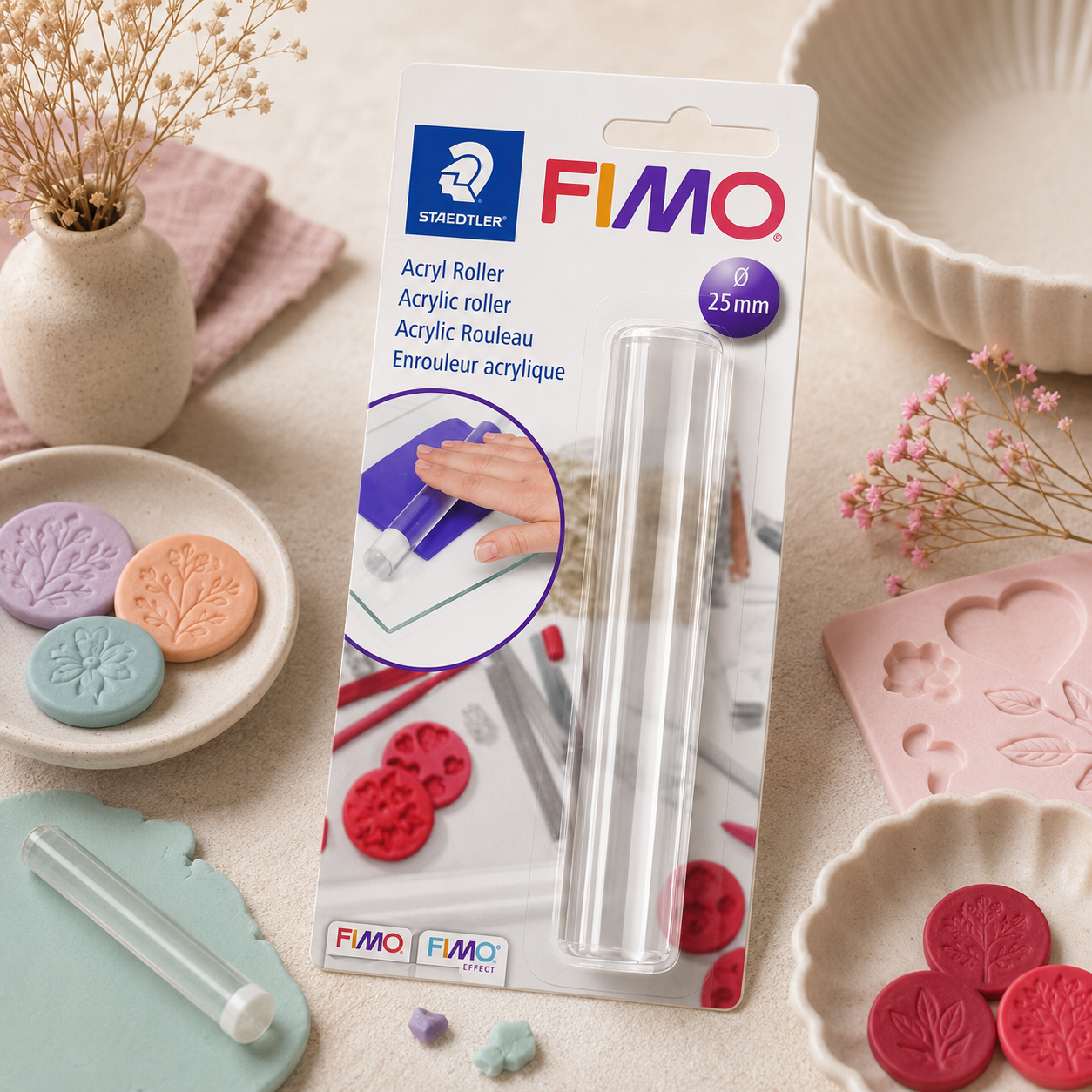 FIMO - rouleau cristal diamètre 25mm